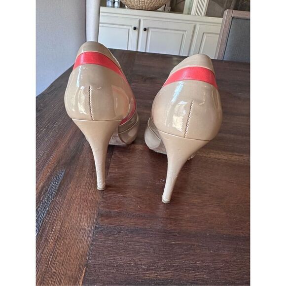 Nine West Coral Nude Peep Toe Heels - Picture 3 of 10